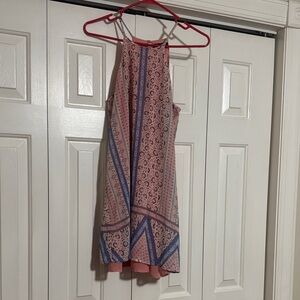 Love Reign Pink and Blue Halter Mini Dress